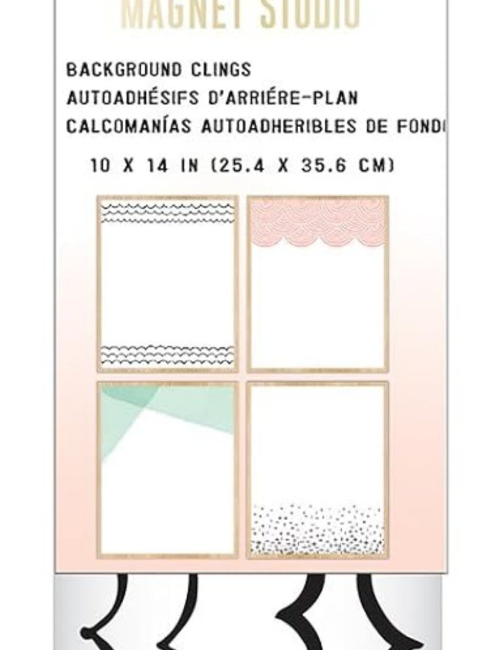 American Crafts 344327 5 Piece Shapes and Lines Cling Borders for 10 x 14 Inch